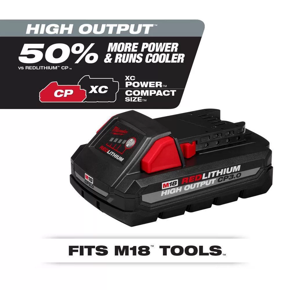 Milwaukee 48-11-1865S M18 18-Volt Lithium-Ion High Output 6.0 Ah and 3.0 Ah Battery (2-Pack)