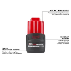 Milwaukee 48-11-2452S M12 12V Lithium-Ion XC High Output 5.0Ah Battery Pack W/High Output 2.5Ah Battery Pack