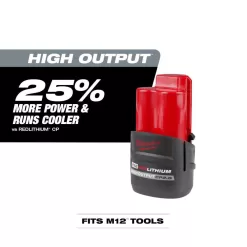 Milwaukee 48-11-2452S M12 12V Lithium-Ion XC High Output 5.0Ah Battery Pack W/High Output 2.5Ah Battery Pack
