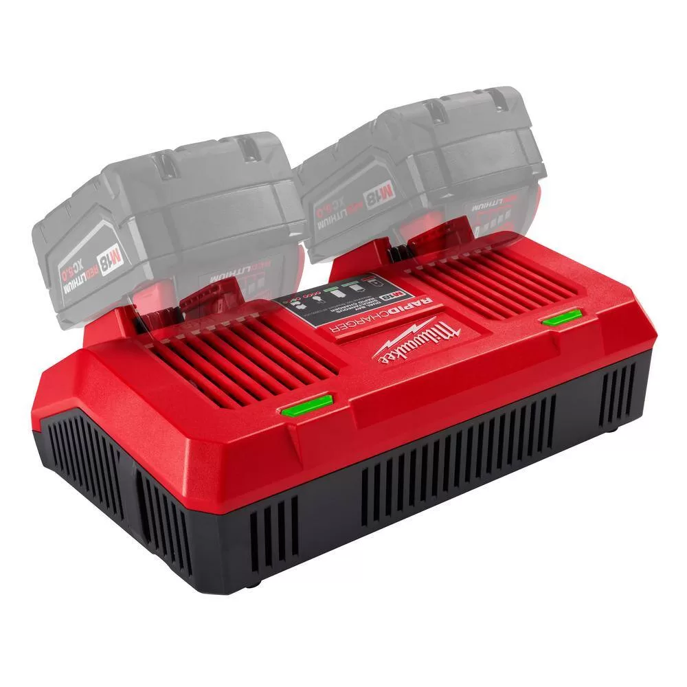 Milwaukee 48-59-1802 M18 18-Volt Lithium-Ion Dual Bay Rapid Battery Charger