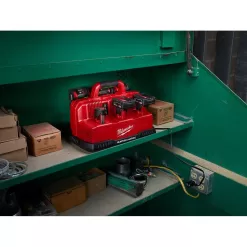 Milwaukee 48-59-1807 M12 and M18 12-Volt/18-Volt Lithium-Ion Multi-Voltage 6-Port Sequential Rapid Battery Charger (3 M12 and 3 M18 Ports)