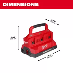 Milwaukee 48-59-1809 M18 18V Lithium-Ion PACKOUT 6-Port Rapid Charger
