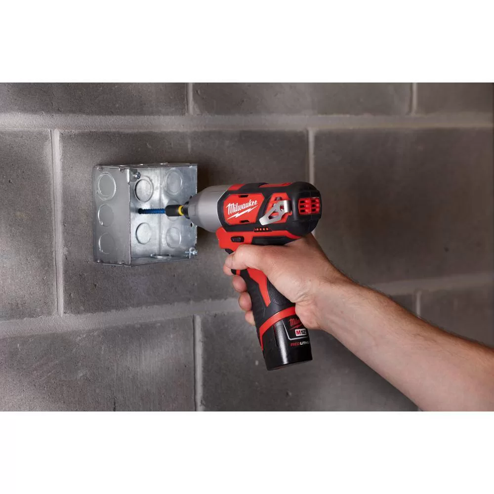 Milwaukee 2494-22-2457-20 M12 12V Lithium-Ion Cordless Drill Driver/Impact Driver/ Ratchet Combo Kit (3-Tool)