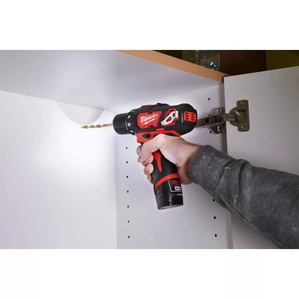 Milwaukee 2494-22-2457-20 M12 12V Lithium-Ion Cordless Drill Driver/Impact Driver/ Ratchet Combo Kit (3-Tool)