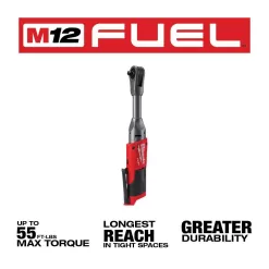 Milwaukee 2557-20-2560-20-2554-20 M12 FUEL 12V Lithium-Ion Brushless Cordless 3/8 in. Impact Wrench and 3/8 in. Ratchets Combo Kit (Tool-Only Kit)