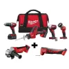 Milwaukee M18 18V Lithium-Ion Cordless Combo Tool Kit (4-Tool) w/ 4-1/2 in. Cut-Off/Grinder and Multi-Tool