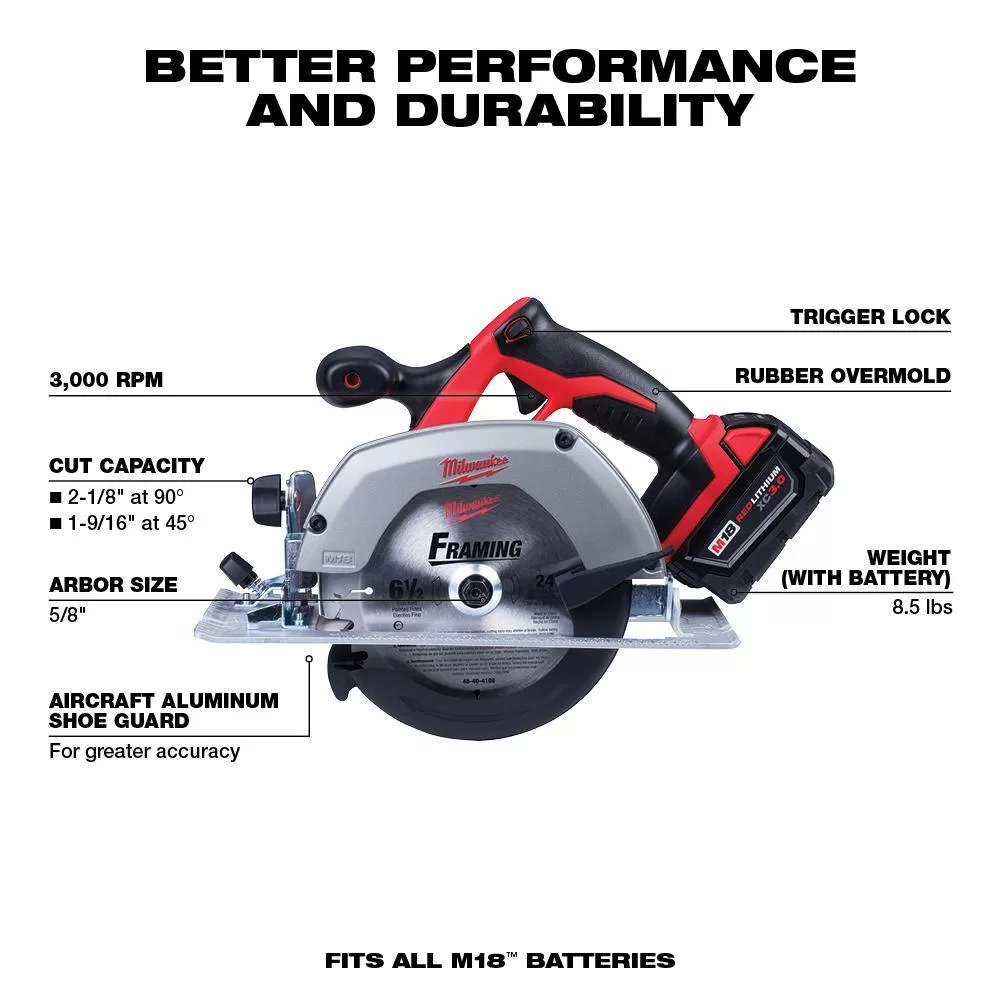 Milwaukee 2695-27S-48-11-1837 M18 18V Lithium-Ion Cordless Combo Tool Kit (7-Tool) with (4) 3.0 Ah Batteries, Charger and Tool Bag
