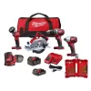 Milwaukee 2696-25-48-89-4631 M18 18V Lithium-Ion Cordless Combo Kit (5-Tool) with Titanium Drill Bit Set (23-Piece)