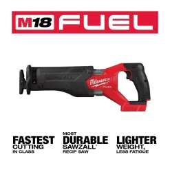 Milwaukee 2821-20-2729-20 M18 FUEL GEN-2 18V Lithium-Ion Brushless Cordless SAWZALL Reciprocating Saw with Deep Cut Band Saw (Tool-Only)
