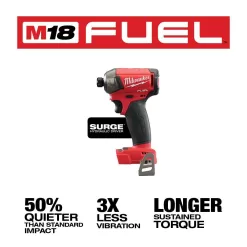 Milwaukee 3697-22-2760-20 M18 FUEL 18-Volt Lithium-Ion Brushless Cordless Hammer Drill and Impact Driver Combo Kit (2-Tool) with SURGE Impact