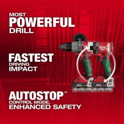 Milwaukee 3697-22-2880-20 M18 FUEL 18-Volt Lithium-Ion Brushless Cordless Combo Kit 2-Tool with 2 Batteries Charger 4-1/2in. to 5in. Grinder