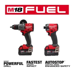 Milwaukee 3697-22 M18 FUEL 18V Lithium-Ion Brushless Cordless Hammer Drill and Impact Driver Combo Kit (2-Tool) with 2 Batteries