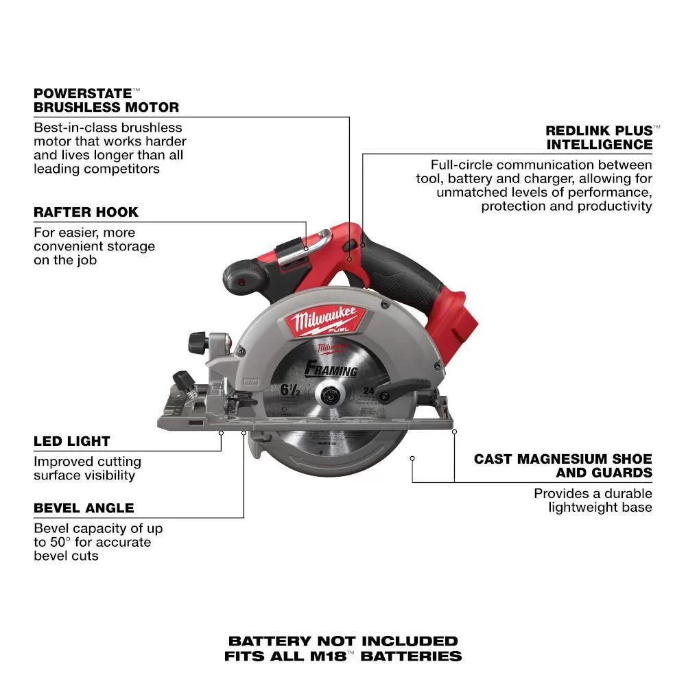 Milwaukee 3697-25 M18 FUEL 18V 5 Tool Cordless Brushless Li-Ion Combo Kit