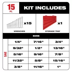 Milwaukee 1/2 in. Drive SAE/Metric Ratchet and Socket Mechanics Tool Set with SAE Combination Ratcheting Wrench Set (62-Piece)