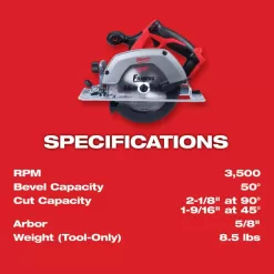 Milwaukee 2621-20-2630-20 M18 18V Lithium-Ion Cordless SAWZALL Reciprocating Saw and 6-1/2 in. Circular Saw