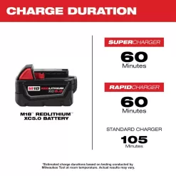 Milwaukee 2625-20-48-11-1850-48-11-1850 M18 18V Lithium-Ion Cordless HACKZALL Reciprocating Saw with (2) M18 5.0 Ah Batteries