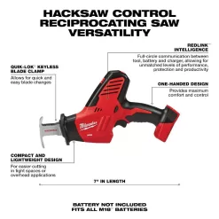 Milwaukee 2625-20-48-11-1850-48-11-1850 M18 18V Lithium-Ion Cordless HACKZALL Reciprocating Saw with (2) M18 5.0 Ah Batteries