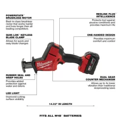 Milwaukee 2719-21-2866-20 M18 FUEL 18V Lithium-Ion Brushless Cordless HACKZALL Reciprocating Saw Kit W/M18 Drywall Screw Gun