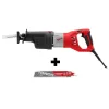 Milwaukee 6538-21-48-00-5201 15 Amp 1-1/4 in. Stroke Orbital SUPER SAWZALL Reciprocating Saw W/ Hard Case & Carbide SAWZALL Blade