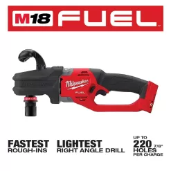 Milwaukee M18 FUEL 18V Lithium-Ion Brushless Cordless Hole Hawg 7/16 in. Right Angle Drill W/ Quick-Lok (Tool-Only)