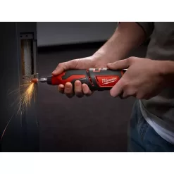 Milwaukee 2550-22-2460-20 M12 12-Volt Lithium-Ion Cordless Rivet Tool Kit with (2) 1.5Ah Batteries and Charger and M12 Rotary Tool