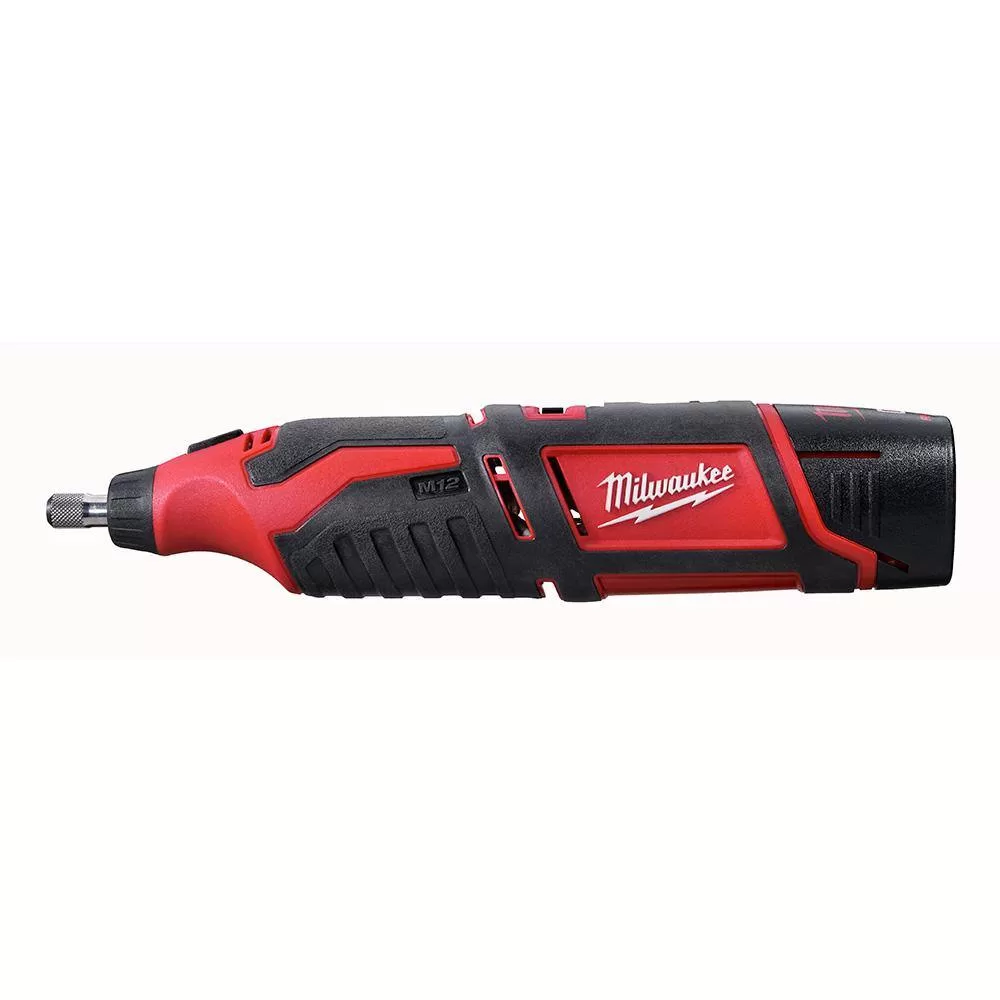 Milwaukee 2550-22-2460-20 M12 12-Volt Lithium-Ion Cordless Rivet Tool Kit with (2) 1.5Ah Batteries and Charger and M12 Rotary Tool