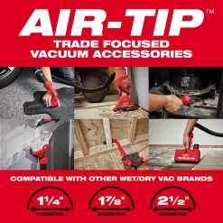 Milwaukee 49-90-2019A AIR-TIP 1-1/4 in. - 2-1/2 in. Automotive Kit W/Crevice Tools, Utility Nozzle and Bag For Wet/Dry Shop Vacuums (4-Piece)