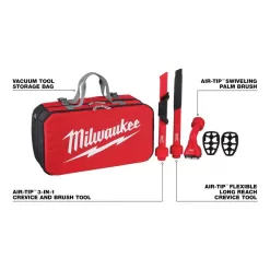 Milwaukee 49-90-2019A AIR-TIP 1-1/4 in. - 2-1/2 in. Automotive Kit W/Crevice Tools, Utility Nozzle and Bag For Wet/Dry Shop Vacuums (4-Piece)