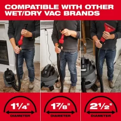 Milwaukee 49-90-2019A AIR-TIP 1-1/4 in. - 2-1/2 in. Automotive Kit W/Crevice Tools, Utility Nozzle and Bag For Wet/Dry Shop Vacuums (4-Piece)