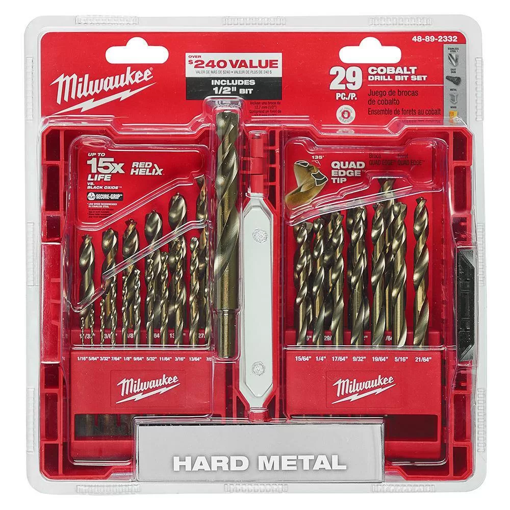 Milwaukee 48-89-2332 Cobalt Red Helix Drill Bit Set for Drill Drivers (29-Piece)