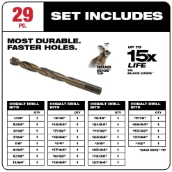 Milwaukee 48-89-2332 Cobalt Red Helix Drill Bit Set for Drill Drivers (29-Piece)