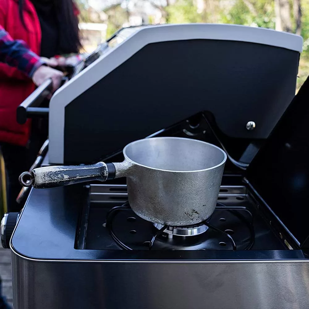 Monument Grills 24633 4-Burner Propane Gas Grill in Black with ClearView Lid, LED Controls, Side Burner and USB Light