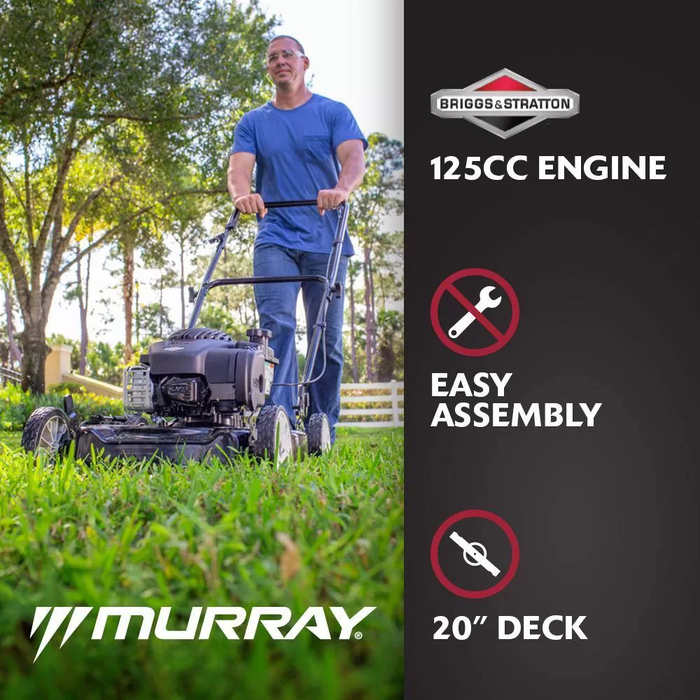 Murray MNA152506 20 in. 125 cc Briggs & Stratton Walk Behind Gas Push Lawn Mower with 4 Wheel