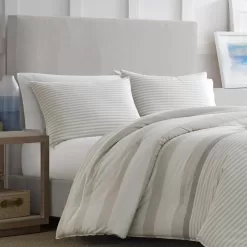 Nautica Saybrook 3-Piece Beige Striped Cotton King Comforter Set