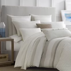 Nautica Saybrook 3-Piece Beige Striped Cotton King Comforter Set