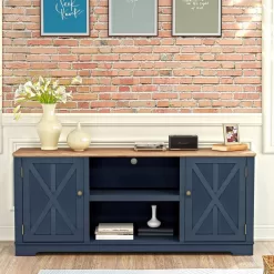 Festival 70 in. Navy Wood TV Stand for TVs up to 78 in.