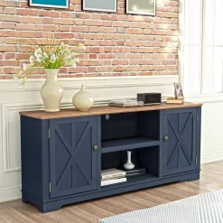 Festival 70 in. Navy Wood TV Stand for TVs up to 78 in.