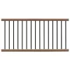 NewTechWood CAN-636RK-ALU-ZX-TK Ultrashield Hemispheres 36 in. x 3 in. x 6 ft. Peruvian Teak Composite Railing Kit