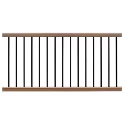 NewTechWood CAN-636RK-ALU-ZX-TK Ultrashield Hemispheres 36 in. x 3 in. x 6 ft. Peruvian Teak Composite Railing Kit
