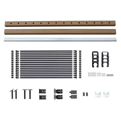 NewTechWood CAN-636RK-ALU-ZX-TK Ultrashield Hemispheres 36 in. x 3 in. x 6 ft. Peruvian Teak Composite Railing Kit