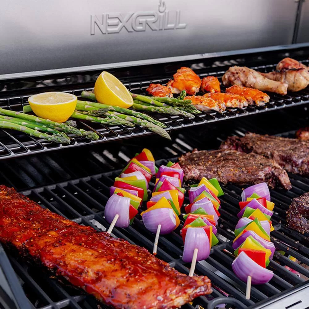 Nexgrill 5-Burner Propane Gas Grill in Stainless Steel and Black with Side Burner