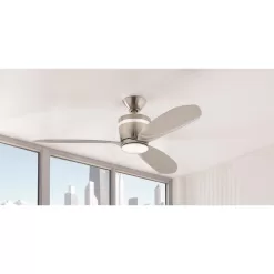 Home Decorators Collection SW1618BN Federigo 48 in. Integrated LED Indoor Nickel Ceiling Fan with Light Kit and Remote Control