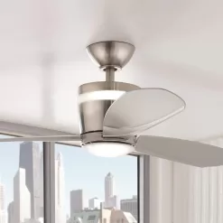 Home Decorators Collection SW1618BN Federigo 48 in. Integrated LED Indoor Nickel Ceiling Fan with Light Kit and Remote Control