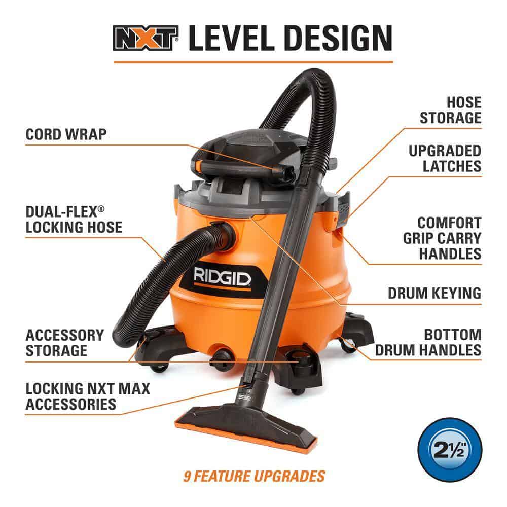 RIDGID HD1600 16 Gallon 6.5 Peak HP NXT Wet/Dry Shop Vacuum - Image 14
