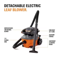 RIDGID 4 Gal. 6.0 Peak HP Wet/Dry Shop Vacuum with Detachable Blower, Fine Dust Filter, Hose, Accessories and Car Cleaning Kit