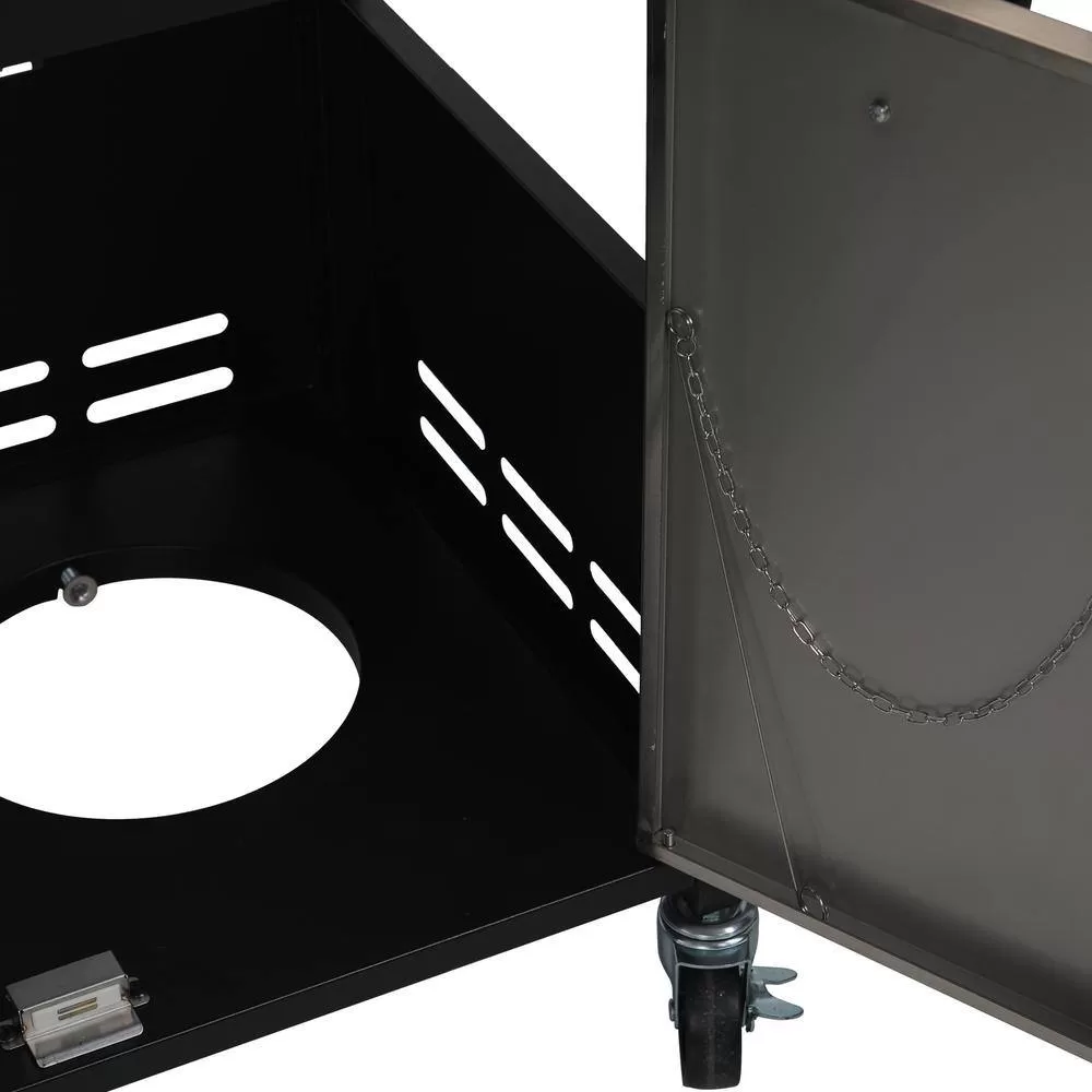 PHI VILLA THD-E2GR1 4-Burner Propane Gas Grill in Stainless Steel with Side Burner Regulator and Hose