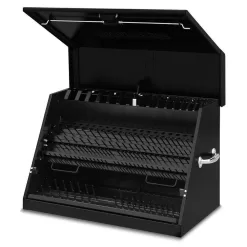 Montezuma LA400B 31 in. W x 20 in. D Portable Triangle Top Tool Chest for Sockets, Wrenches and Screwdrivers in Black Powder Coat