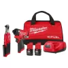 Milwaukee 3453-22HSR M12 FUEL 12V Lithium-Ion Cordless 3/8 in. Ratchet and 1/4 in. Impact Driver Kit (2-Tool) w/Batteries, Charger & Bag