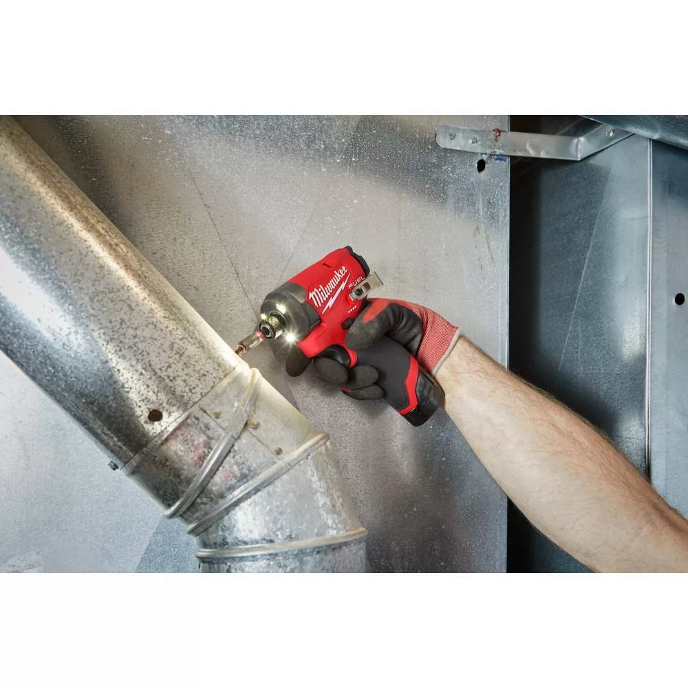Milwaukee 3453-22HSR M12 FUEL 12V Lithium-Ion Cordless 3/8 in. Ratchet and 1/4 in. Impact Driver Kit (2-Tool) w/Batteries, Charger & Bag