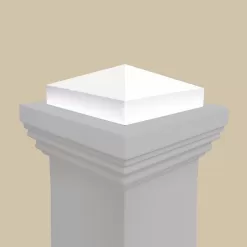 EVERMARK 4093X-055-HD00L Stair Parts 4093 55 in. x 6-1/4 in. Primed White Flat Panel Hollow Core Box Newel Post